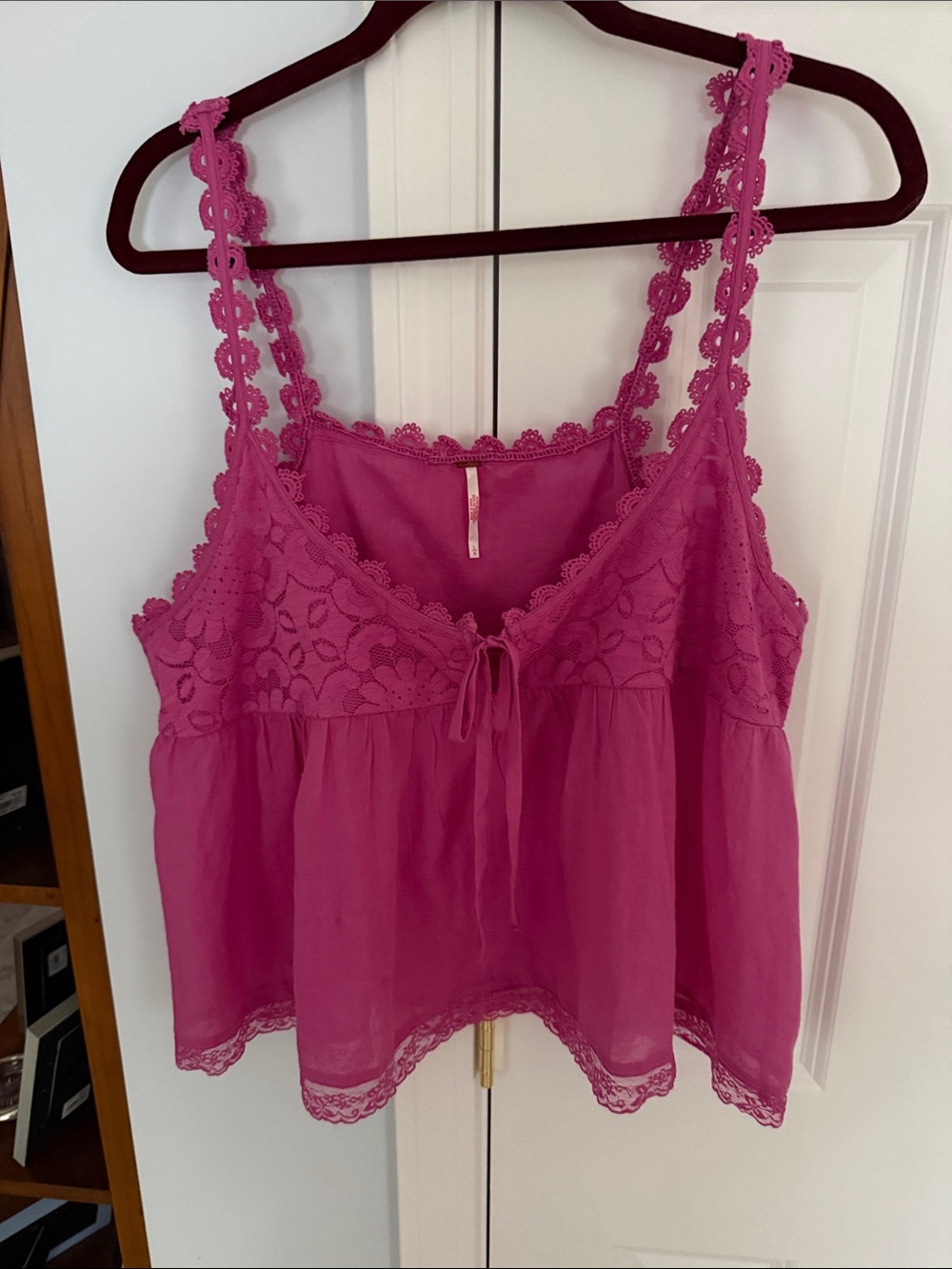 Free People Magenta Lace-Trim Camisole